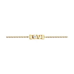 Браслет Love из красного золота с камнями Бриллиант