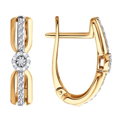 Cercei din aur roșu cu pietre Diamant