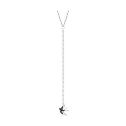 Colier din aur alb cu pietre Diamant negru