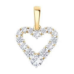 Pandantiv din aur roșu cu Cubic Zirconia Incolor