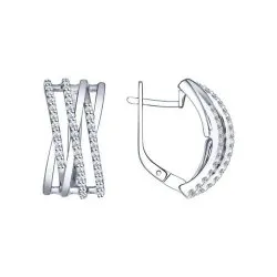 Cercei din argint cu Cubic Zirconia Incolor