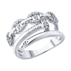 Inel din argint  cu pietre Cubic Zirconia Incolor