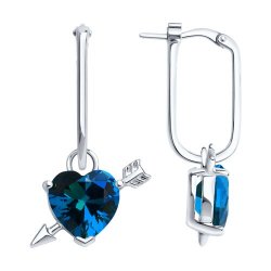 Cercei din argint  cu pietre Cubic Zirconia Albastru