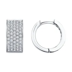 Cercei Creole din aur alb cu Diamant