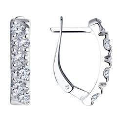 Cercei din argint  cu pietre Cubic Zirconia Incolor