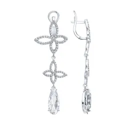 Cercei Suspendați din argint cu Cubic Zirconia Incolor