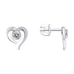 Cercei Pusete din argint  cu pietre Cubic Zirconia Incolor