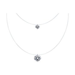 Colier din argint  cu pietre Cubic Zirconia Incolor, Fir transparent