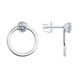 Cercei Pusete din argint  cu pietre Cubic Zirconia Incolor