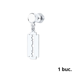 Серьга Одиночная из серебра без камней