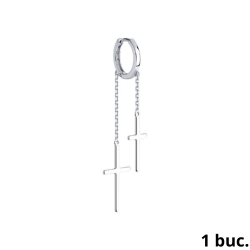 Серьга Одиночная из серебра без камней