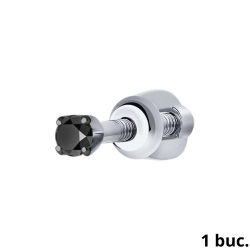 Cercel din aur alb cu pietre Diamant negru