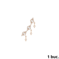 Cercel din aur roz cu pietre Diamant