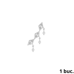 Cercel din aur alb cu pietre Diamant