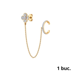 Cercel din aur roșu cu pietre Cubic Zirconia Incolor