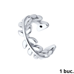 Серьга Одиночная из серебра без камней