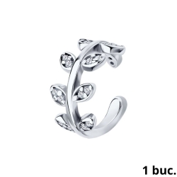 Серьга Одиночная из серебра с камнями Фианит