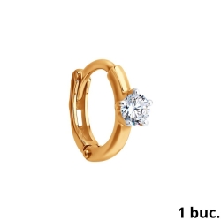 Cercel din aur roșu cu pietre Cubic Zirconia Incolor