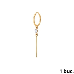 Cercel din aur roșu cu pietre Cubic Zirconia Incolor