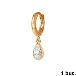 Cercel din aur roșu cu pietre Cubic Zirconia Incolor
