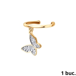 Cercel din aur roșu cu pietre Cubic Zirconia Incolor