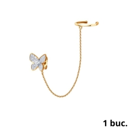 Cercel din aur roșu cu pietre Cubic Zirconia Incolor