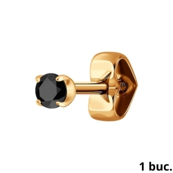 Cercel din aur roșu cu pietre Cubic Zirconia Negru