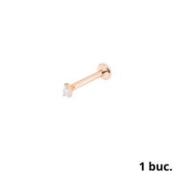 Cercel din aur roz cu pietre Diamant