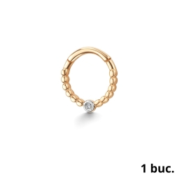 Серьга Одиночная из красного золота с камнями Бриллиант