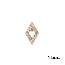 Серьга Одиночная из розового золота с камнями Бриллиант