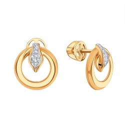 Cercei Pusete din aur roșu cu Diamant, Diamant negru