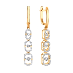 Cercei Suspendați din aur roșu cu pietre Diamant