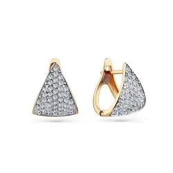 Cercei din aur roșu cu Cubic Zirconia Incolor