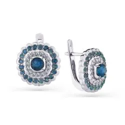 Cercei din aur alb cu Diamant, Safir