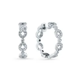 Серьги Конго из белого золота с камнями Бриллиант