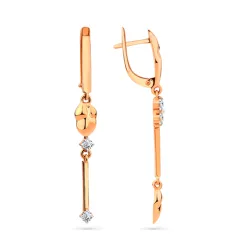 Cercei Suspendați din aur roșu cu Cubic Zirconia Incolor