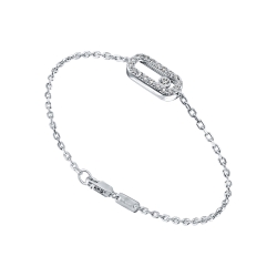 Браслет из белого золота с камнями Бриллиант