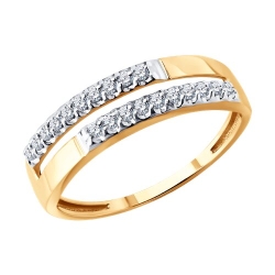 Inel din aur roșu cu pietre Diamant