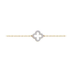 Brățară din aur roșu cu pietre Cubic Zirconia Incolor