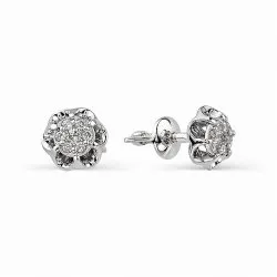Cercei Pusete din aur alb cu Diamant