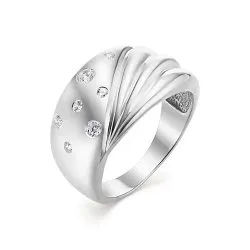 Inel din aur alb cu Cubic Zirconia Incolor