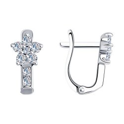 Детские серьги из серебра с камнями Фианит
