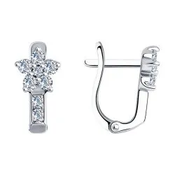 Детские серьги из серебра с камнями Фианит
