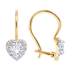Cercei p-u copii din aur roșu cu pietre Cubic Zirconia Incolor