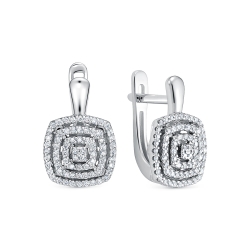 Cercei din aur alb cu Diamant