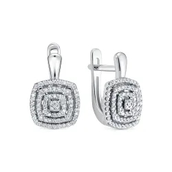 Cercei din aur alb cu Diamant