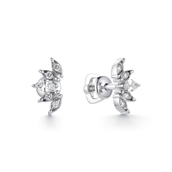 Cercei Pusete din aur alb cu pietre Diamant