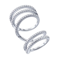 Кольцо из серебра с камнями Фианит