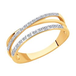 Inel din aur roșu cu pietre Diamant