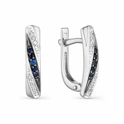 Cercei din aur alb cu Diamant, Safir